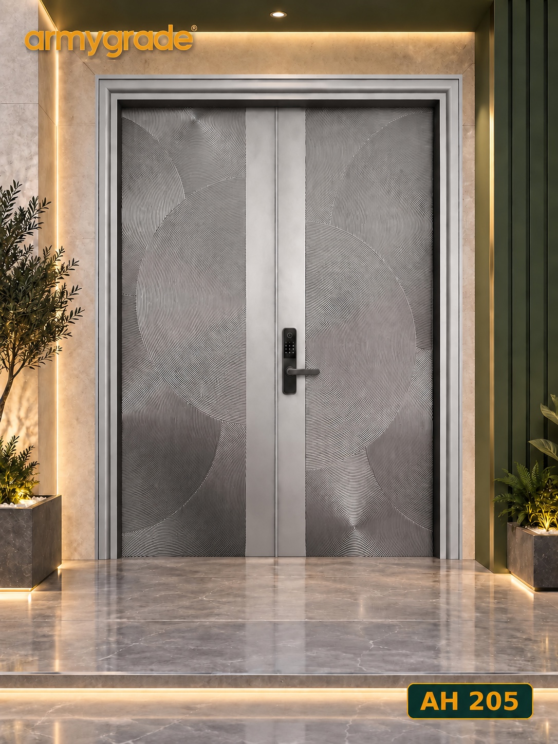 Armygrade AH205 semi aluminium safety door